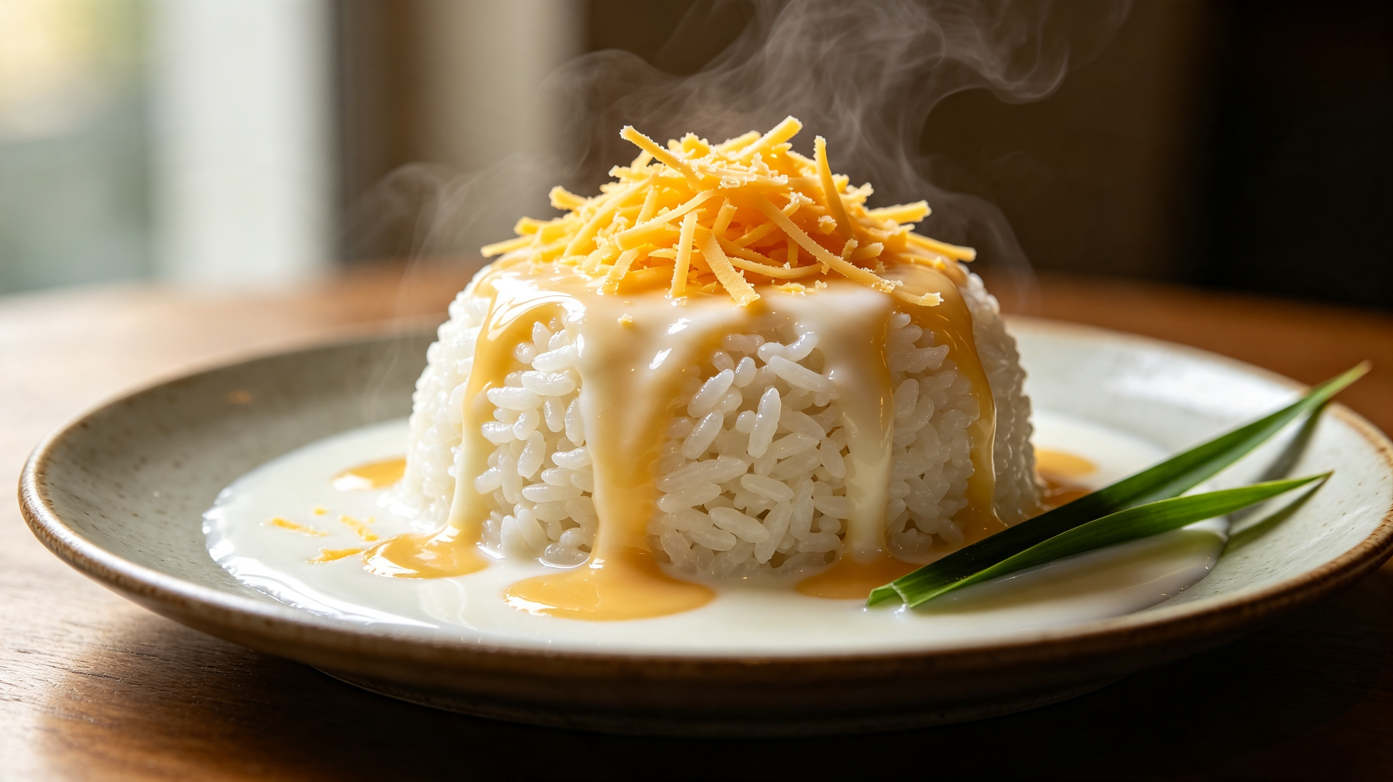 Ketan Susu Keju — ketan dengan saus susu dan keju