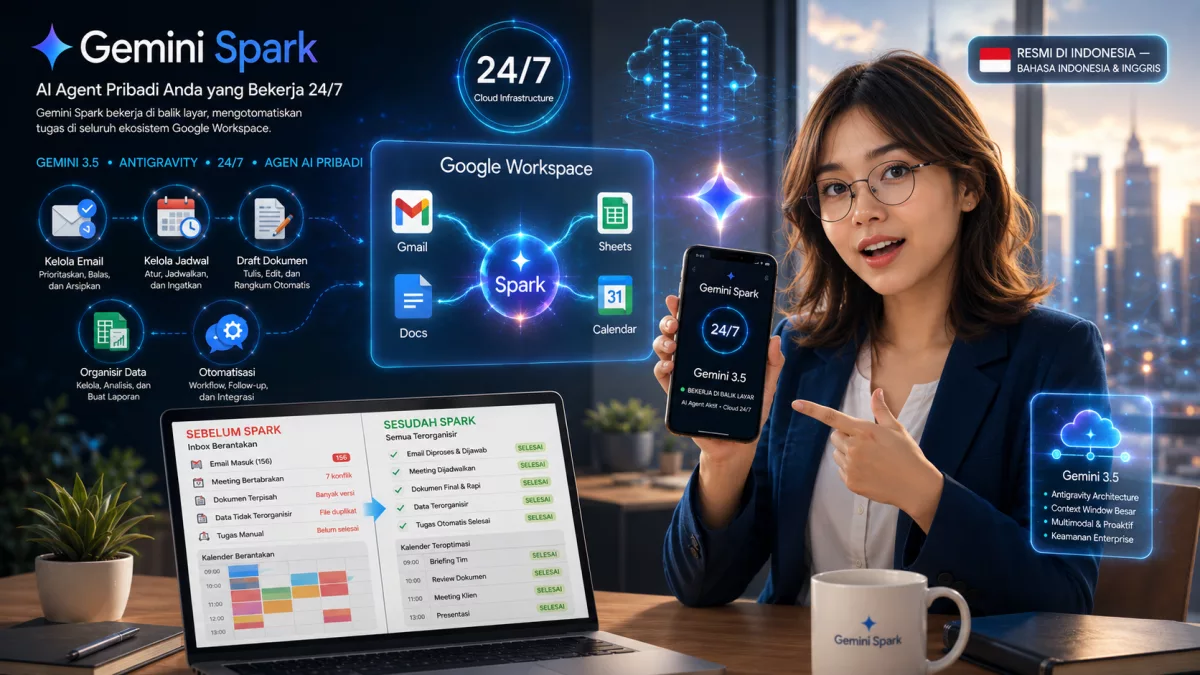 Gemini Spark Resmi Hadir di Indonesia: Agen AI Pribadi 24/7 Berbasis Gemini 3.5