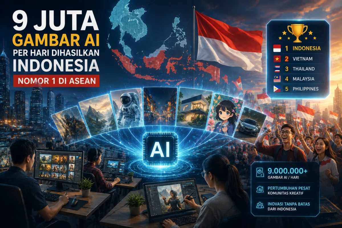 9 Juta Gambar AI per Hari Dihasilkan Indonesia: Nomor 1 di ASEAN