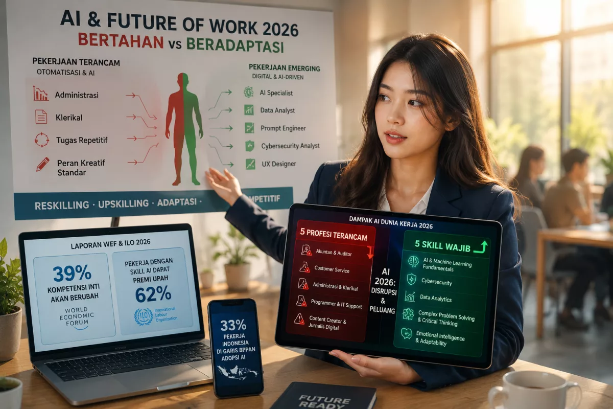 Dampak AI terhadap Dunia Kerja 2026: 5 Profesi Terancam & 5 Skill yang Wajib Dikuasai