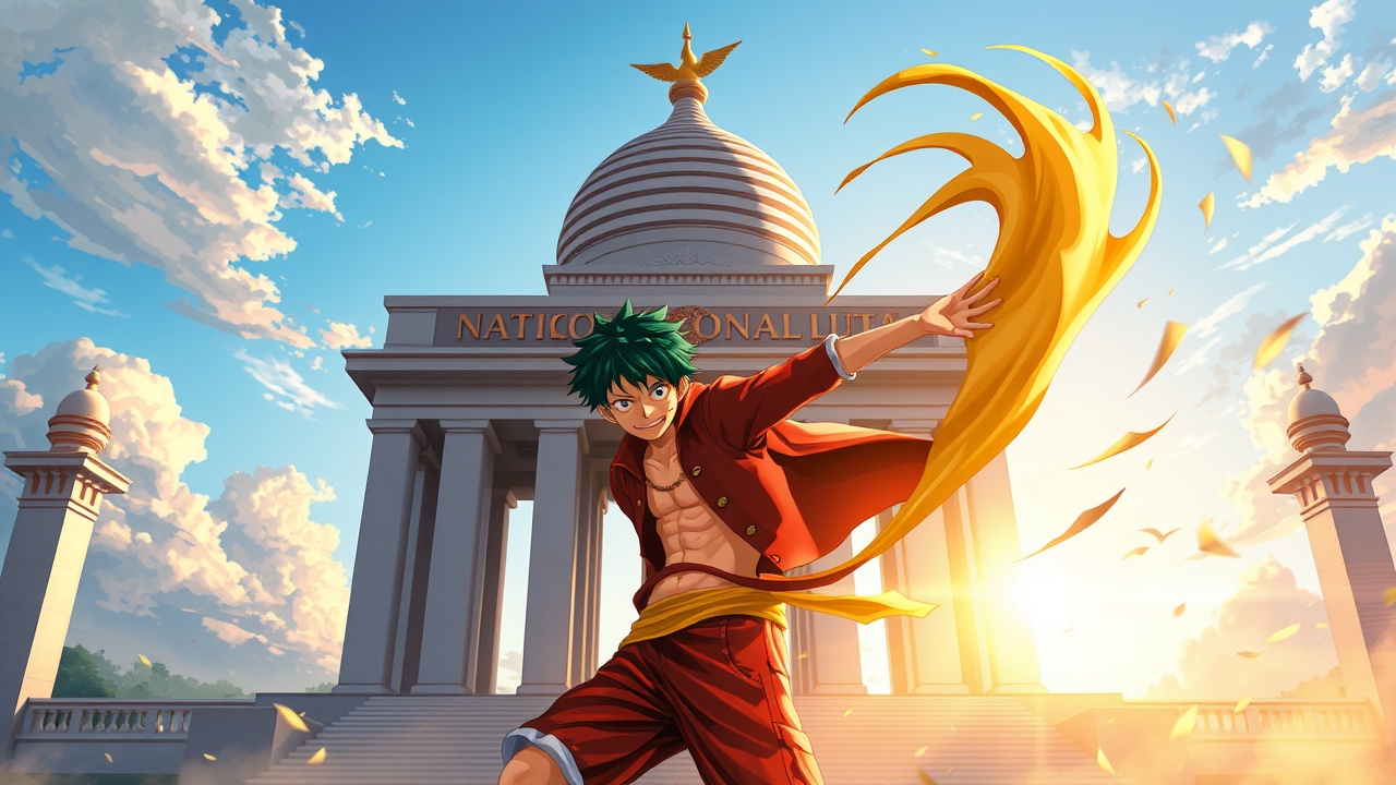 ## Persona
conceptual_designer

## Context
Design a high-resolution digital illustration that fuses Monkey D. Luffy's Gear 5 transformation with Indonesia's National Monument (Monas). Ensure a precise workflow: (1) define a balanced composition respecting the monument's architecture and cultural significance; (2) select an anime-inspired visual style enhanced with realistic lighting, atmospheric depth, and kinetic energy effects; (3) list technical specifications (resolution, file format, color space, DPI); (4) craft a concise generation prompt requesting an original artistic reinterpretation, prohibiting direct copying of copyrighted assets or exact replicas of the monument.

## Constraints
Array

## Reasoning Blueprint
Array

## Output Schema
Create a 4K (3840x2160) PNG digital painting of an original, stylized reinterpretation of Monkey D. Luffy in Gear 5, captured in a dynamic pose with a swirling rubber aura. Position Luffy slightly off-center in the foreground, with the National Monument (Monas) accurately rendered behind him, bathed in early-morning sunrise light that casts realistic shadows and highlights. Use vibrant anime-style colors, realistic lighting, subtle motion blur, and atmospheric haze to convey kinetic energy, while preserving the monument's precise geometry (base, tower, torch). Emphasize sharp details, high contrast, and a sense of motion. Exclude any exact copies of copyrighted character art or monument imagery. Negative prompt: 'no exact replica of Luffy, no exact replica of Monas, no copyrighted character art'. Output as high-quality PNG.

## Edge Triggers
Array, cute 8k toy figure, plastic collectible, studio product photo, macro detail